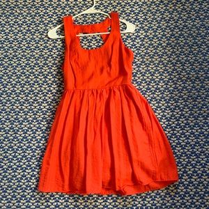 F21 | Cutout A-line Flirty Dress | Red-Orange